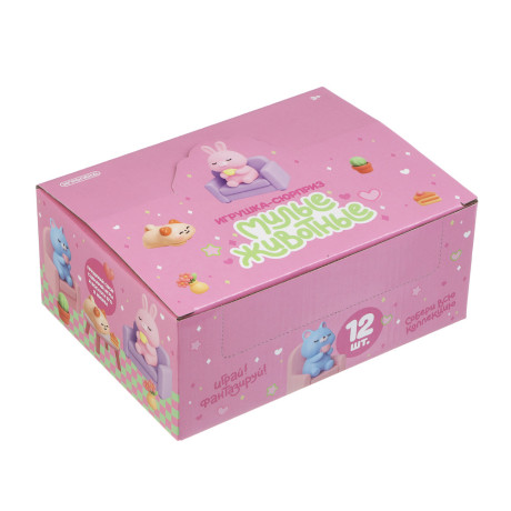 ИГРОЛЕНД Игрушка сюрприз "Милые животные", 2 штуки, 11х8см, полистоун, микс