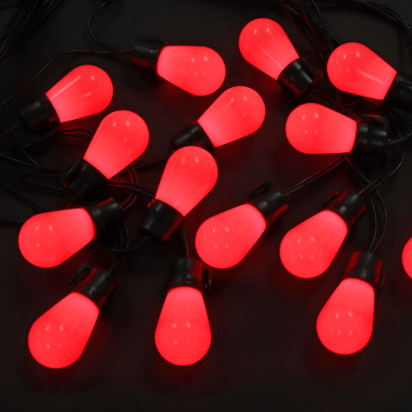 BY Эл.Гирлянда смарт 15м, 15 ламп*RGB, ПВХ черный,многорежимная, пульт, IP65, AC100-240V, коннектор