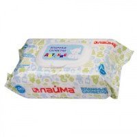 Салфетки влажные 120 шт., д/детей Лайма универс., очищающие, крышка-клапан, 128079