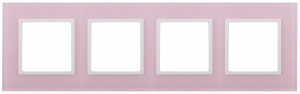 ЭРА 14 Elegance рамка СУ 4 мест.стекло, розовый+бел 14-5104-30 5725