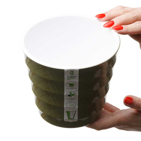 Горшок ЛАУРА 1,4л папортник-белый ЛР14-26 х18