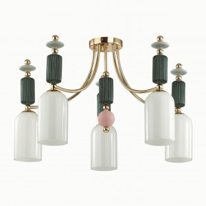 ODEON LIGHT4861/5C Люстра 5x40 E14 белый/стекло 455x710 Candy