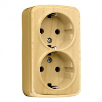 EKF Минск роз. ОУ 2 мест. светлое дерево (сосна) 16А (земля) EGR16-128-30