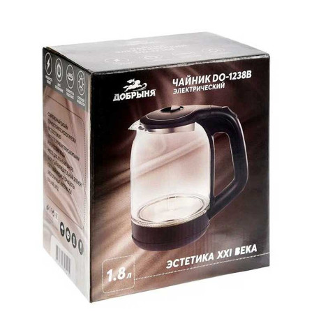 Электрический чайник Добрыня 1,8 л 1800 Вт стекло DO-1238В
