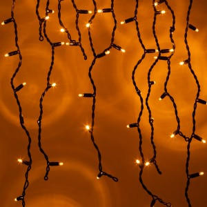 ЭРА Гирлянда-Бахрома 2мх0,7м, 100LED желтый свет, черн. каучук, 220V, IP65 ERAPS-BZ1 60545