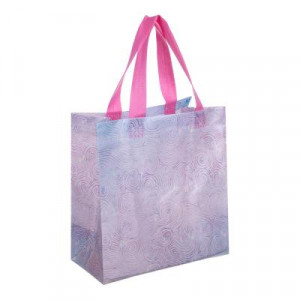 Пакет-сумка подарочный, ПВХ, 23x22x11 см, 4 дизайна, узоры