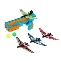 SILAPRO Набор для воздушного боя (пистолет-1шт., самолет 14х6.5см-4шт., мяч 3шт.), ABS, пенопласт