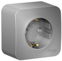 Systeme Electric BLANCA роз. ОУ 1 мест. 16А алюм. (пл.осн., земля, штор., изол.пл.) BLNRA011113(12!)