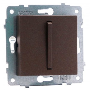 OVIVO мех. выкл. СУ 1 кл. 10А (узкая клавиша) мокка (ко всем рамкам) 610-000219-200