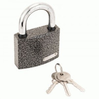 Замок навес Апекс PD-01-75 чугун, Ш75*В110мм, дуж d=12мм автомат, 3анг кл, защит.кольца (24,6)