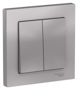 Systeme Electric AtlasDesign выкл. СУ 2 кл. алюм. (пл.осн.) ATN000352 (10!)