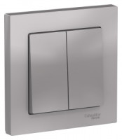 Systeme Electric AtlasDesign выкл. СУ 2 кл. алюм. (пл.осн.) ATN000352 (10!)