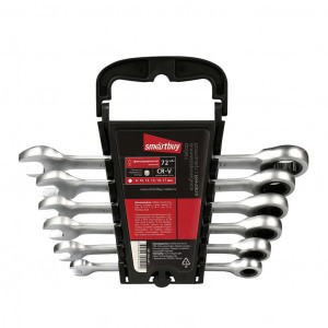 Smartbuy Набор ключей комбинир., 6 предм., с фик. трещ. 72 зуба, 8-10-12-13-14-17 мм, СR-V SBT-WS6Р1