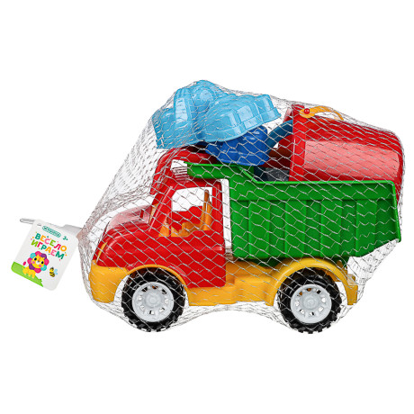 ИГРОЛЕНД Набор для игр в песке 6-7пр, Машинка-грузовик, 11x23x13см, пластик, 6-11 диз., для детей 3+