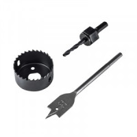 KRANZ Набор для установки врезных замков, 22 мм/54 мм (перовое сверло/кольцевая пила) KR-92-0263