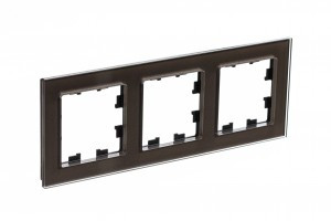 Systeme Electric AtlasDesign Nature рамка СУ 3 мест. стекло мокко ATN320603