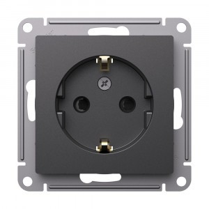 Systeme Electric AtlasDesign мех. роз. СУ 1 мест., земля, шторки, 16А, БАЗАЛЬТ ATN001445 (5!)