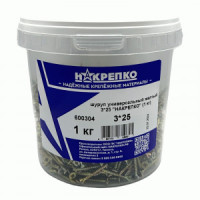 Шуруп универсальный желтый 3*25 (1 кг) 1/6 НАКРЕПКО 600304