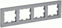 IEK BRITE Рамка СУ 4 мест. РУ-4-2-БрСе стекло сер. BR-M42-G-K03