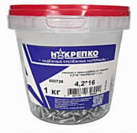 Саморез с прессшайбой со сверлом 4,2*16 (ведро 1кг, цена за ведро) НАКРЕПКО 600726