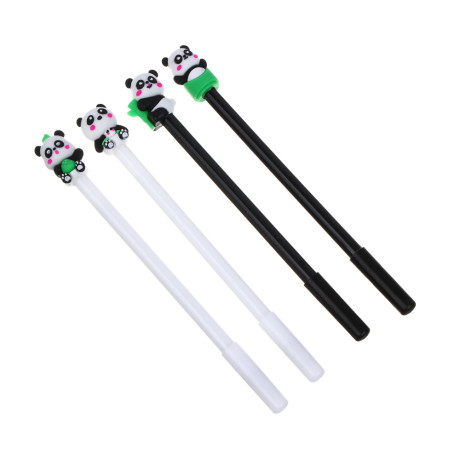 Ручка гелевая синяя, с наконечником в форме панды, 4 дизайна