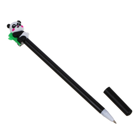 Ручка гелевая синяя, с наконечником в форме панды, 4 дизайна