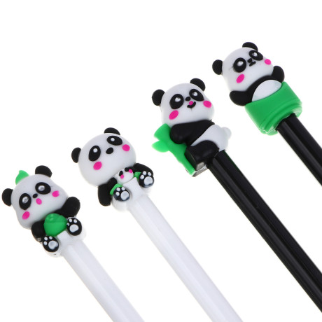 Ручка гелевая синяя, с наконечником в форме панды, 4 дизайна