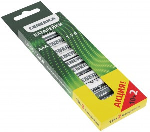 Э/п GENERICA LR03/286/AAA BOX12 (10+2) ПРОМО ABT-LR03-ST-B12-G (цена за уп-ку)