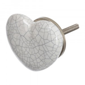 Ручка керамическая для мебели Сердце бел (в кор 6 шт, цена за шт) BLUMEN HAUS