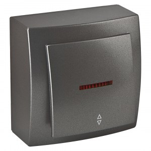 Nilson выкл. 1 кл. ОУ (инд.) (проходной), Themis, антрацит 26161008