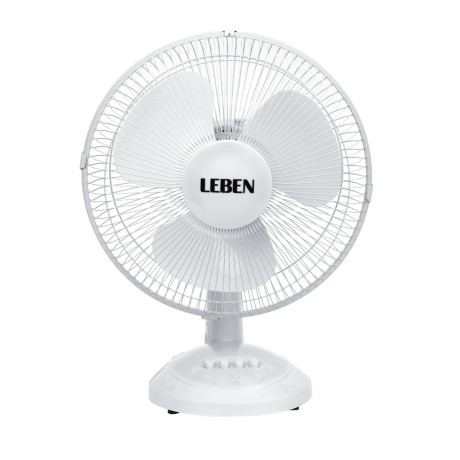 Вентилятор настольный тм LEBEN 45Вт, 3 скорости, диаметр 34см, 220в, белый