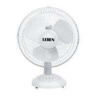 Вентилятор настольный тм LEBEN 45Вт, 3 скорости, диаметр 34см, 220в, белый