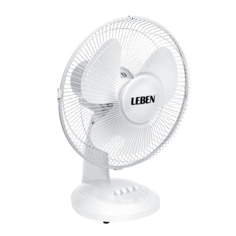 Вентилятор настольный тм LEBEN 45Вт, 3 скорости, диаметр 34см, 220в, белый