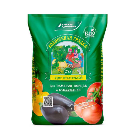 Грунт Волшебная грядка для Томатов, перецев и баклажанов 25л БХЗх60