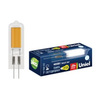 Uniel G4 220V 6W(480lm) 4000К 4K прозрачная 14x55 LED-JC-220/6W/4000K/G4/CL GLZ08TR