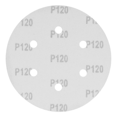 Круг абразивный на ворсовой подложке под "липучку", перфорированный, P 120, 150 мм, 5 шт Matrix