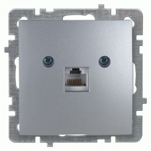 Nilson TOURAN-ALEGRA-THOR мех. роз. комп. 1 мест. СУ (RJ45 CAT6), серебро 24130445)