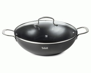 Сковорода вок кованный алюм Итан с крышкой d=30см h=9см, антиприг.покрытие, индукция TR-44178 Taller