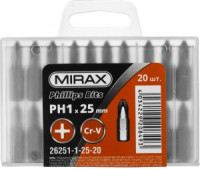 Биты MIRAX PH№1, тип хвостовика C 1/4&quot;, длина 25мм, 20шт