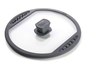 Крышка d=24см стекло, обод/ручка силикон, паровыпуск TR-38011 TalleR