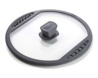 Крышка d=24см стекло, обод/ручка силикон, паровыпуск TR-38011 TalleR