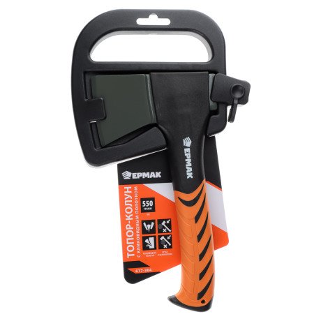 ЕРМАК Топор-колун, 550г, с клиновидным полотном, ручка стекловолокно