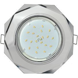 Ecola GX53 H4 5312 св-к Стекло 8-угольник хром-хром (зеркальный) 38x133 FM538AECH (10!)