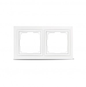 Smartbuy Нептун Рамка 2-местная пластик белая  (SBE-05w-Plastic-FR-2)