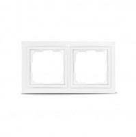 Smartbuy Нептун Рамка 2-местная пластик белая  (SBE-05w-Plastic-FR-2)