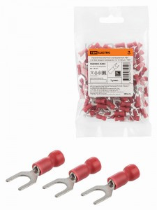 TDM Наконечник вилочный изолированный НВИ с легким вводом проводника 1,5-5 (100 шт.)  SQ0503-0203