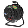 Удлинитель силовой на кабельной катушке, ПВС, 50 м, 4 розетки с крышкой, IP44, 16А, УХз16, Сибртех