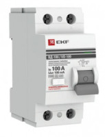 EKF PROxima выкл. дифферинциальн УЗО ВД-100 (S) 2P 100А 100мА AC 4,5кА эл.мех elcb-2-100-100S-em-pro