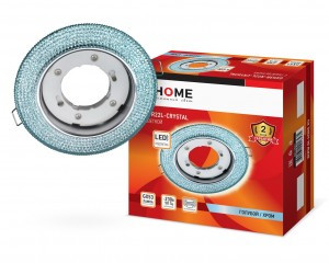 ASD/inHome св-к встр. GX53R-R22L под св/д под лампу GX53 с подсветкой голубой/хром crystal 65