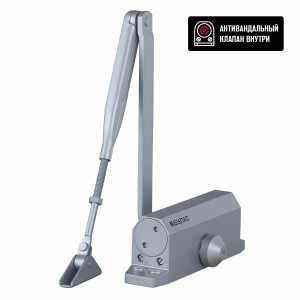 Доводчик дверной БУЛАТ ARCTIC ДД 502/4 A-S (60-120 кг) серебро, морозостойкий (10)